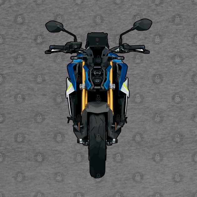 Blue GSX S1000 Front View Illustration by KAM Std